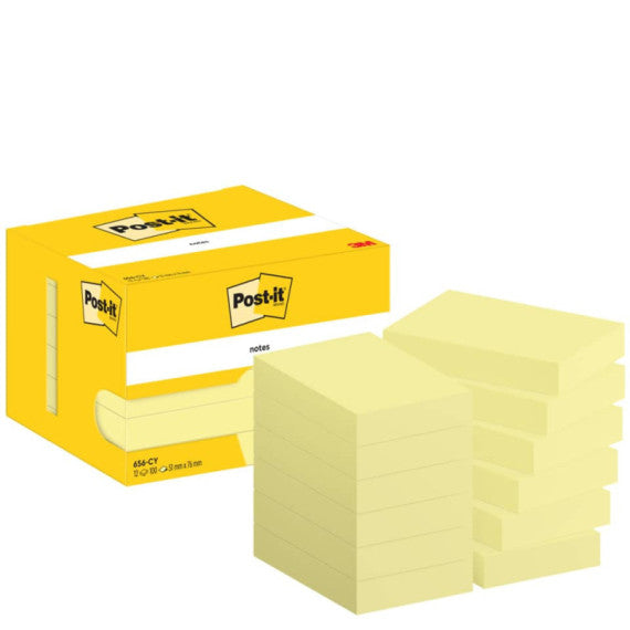 Foglietti riposizionabili classici Post-it® Giallo Canary? - conf. 12 pz - formato 51x76 mm - 656