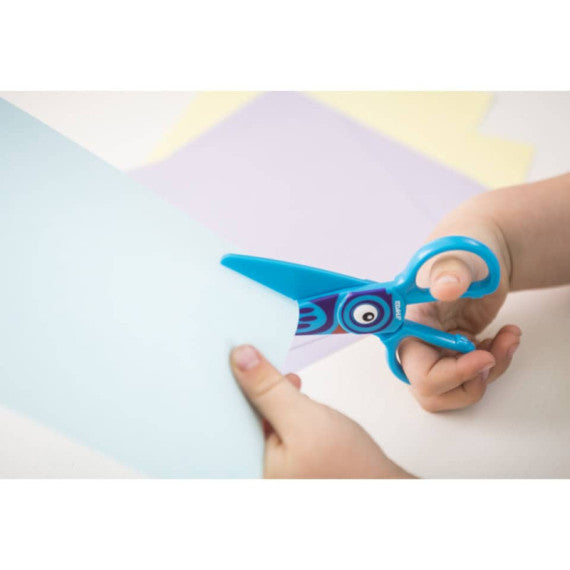Forbici per bambini 100% in plastica - Dahle blu con gufo R054676