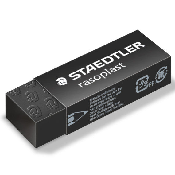 Gomma Rasoplast - 63 x 13 x 23 mm - nero per matita - Staedtler - box 20 pezzi