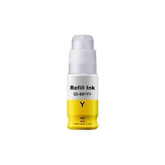 INCHIOSTRO GI-50Y GIALLO 3405C001 SERBATOIO FLACONE COMPATIBILE INK DYE PER CANON PIXMA G5050,G6050,G7050,GM4040 GI50 70ml