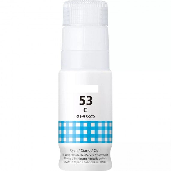 INCHIOSTRO GI-53C CIANO 4673C001 SERBATOIO FLACONE COMPATIBILE INK DYE PER CANON PIXMA G650,G550 GI53 CAPACITA' 60ml