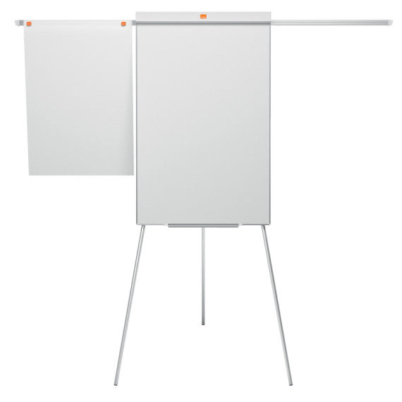 Lavagna portablocco Classic con cavalletto - 100 x 68,5 cm - bracci estensibili - bianco - Nobo