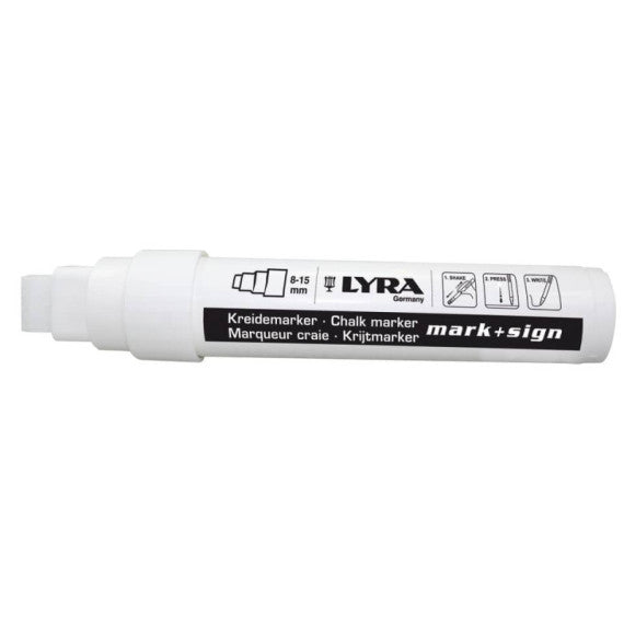 Marcatore a gesso liquido Lyra bianco p. piatta 8-15 mm L4420001