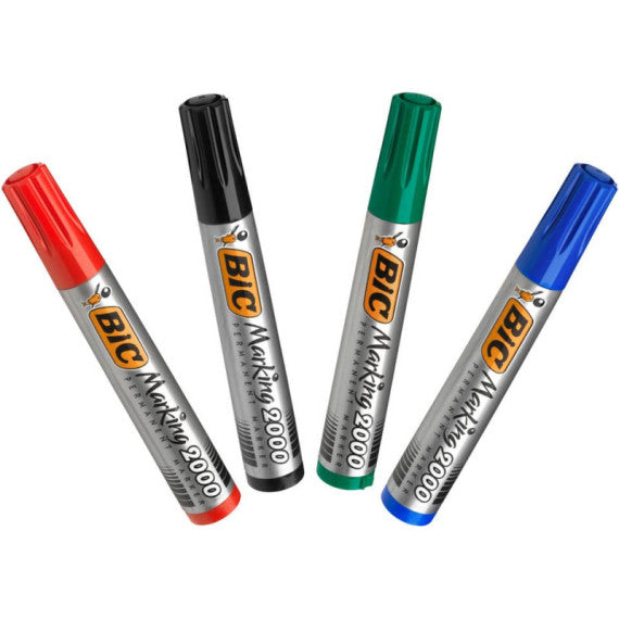 Marcatore permanente BIC Marking 2000 punta conica 4,95 mm - assortiti - conf. 4 pezzi - 8209112