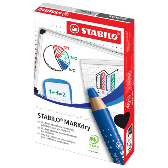 Matitone colorato per lavagne e blocchi Stabilo MARKdry con mina XXL rosso 648/40