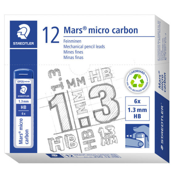 Mine Mars Micro - mina 1,3mm - gradazione HB - Staedtler - astuccio 6 mine