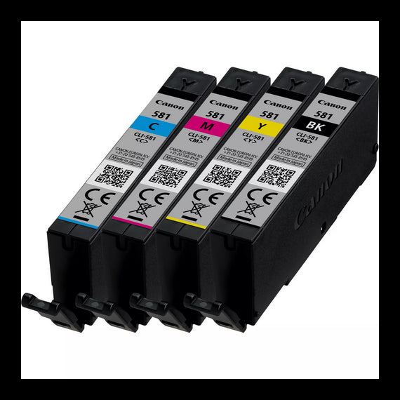 Multipack Canon CLI-581 BK/C/M/Y 2103C004AA cartuccia originale per Canon TS6150,8150,9150,TR7550,8550 cli-581x4 da 5.6ml