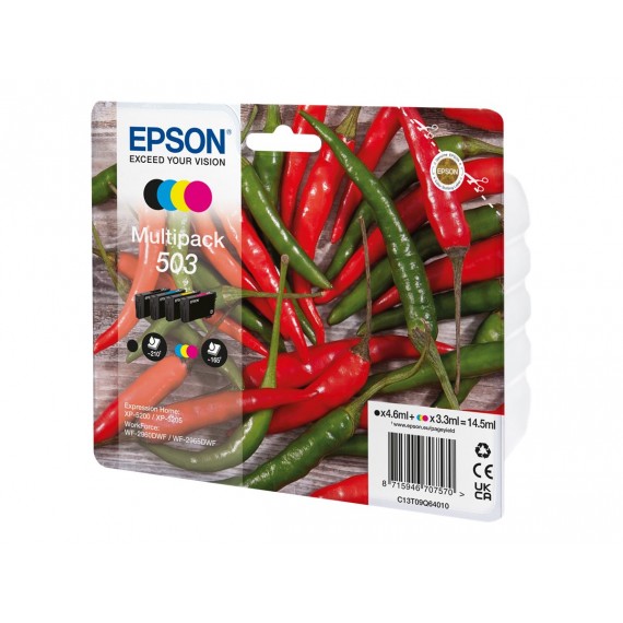 MULTIPACK EPSON T503 BK-C-M-Y C13T09Q64010 CARTUCCIA ORIGINALE PER EPSON EXPRESSION XP 5200,XP 5205, WORKFORCE WF 2960,WF 2965