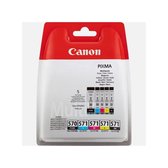 MULTIPACK ORIGINALE CANON PGI-570BK CLI-571BK-C-M-Y 0372C004 PER CANON PIXMA MG5700 MG6800 MG7700