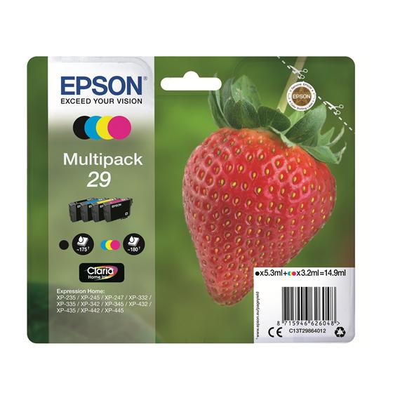 MULTIPACK ORIGINALE EPSON T2986 PER EPSON EXPRESSION HOME XP235 XP332 XP335 XP432 XP435 2984 29 C13T29864012