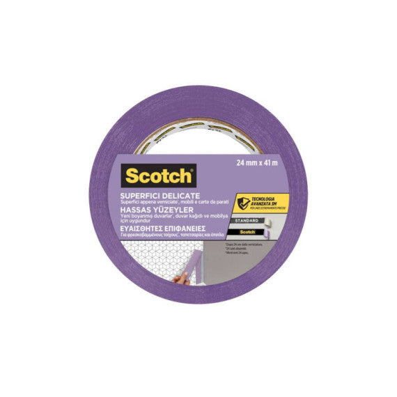 Nastro di mascheratura per superfici delicate Scotch® 2080 24 mm x 41 m viola - 7100289894