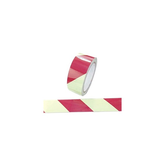 Nastro fotoluminescente adesivo - 4 cm x 10 m - giallo/strisce rosse
