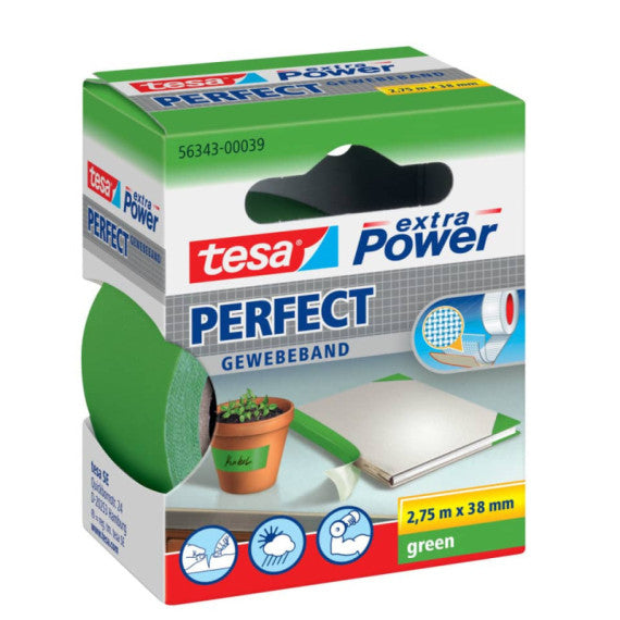 Nastro in tela plastificato XP Perfect 38 mm x 2,75 m Tesa verde 56343-00039-03