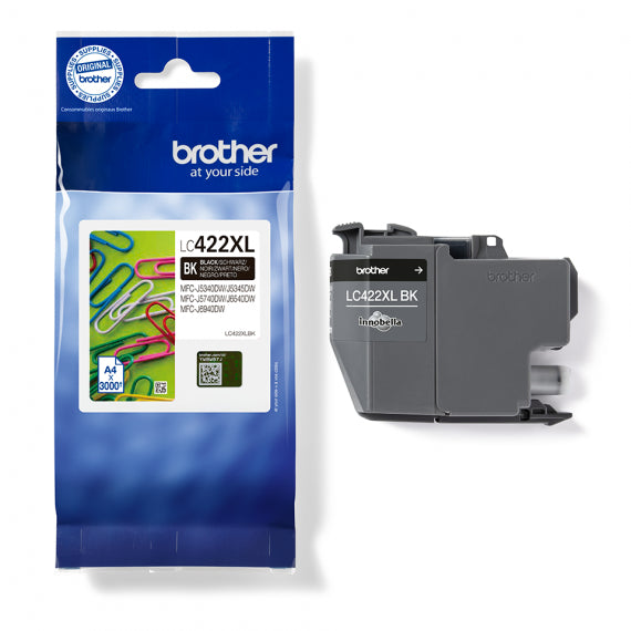 ORIGINALE BROTHER LC422XLBK NERA CARTUCCIA ORIGINALE PER BROTHER MFC J5340DW,J5740DW,J6540DW,J6940DW LC-422XL 3.000 PAGINE