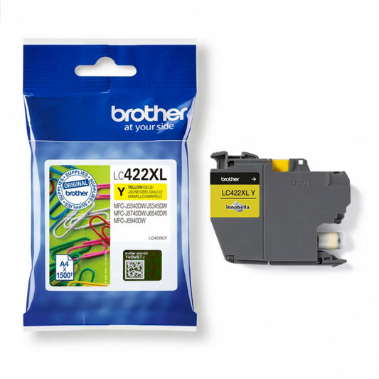 ORIGINALE BROTHER LC422XLY GIALLA CARTUCCIA ORIGINALE PER BROTHER MFC J5340DW,J5740DW,J6540DW,J6940DW LC-422XL 1.500 PAGINE