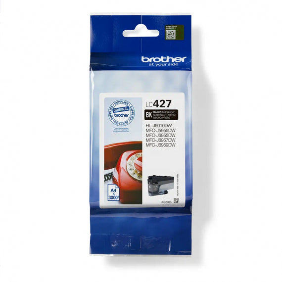 ORIGINALE BROTHER LC427BK NERA CARTUCCIA ORIGINALE PER BROTHER HL J6010DW,MFC J5955DW,J6955,J6957,J6959 LC-427 3.000 PAGINE