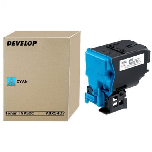 ORIGINALE DEVELOP TNP-50C CIANO A0X54D7 PER DEVELOP INEO +3100P TNP50 5.000 PAGINE