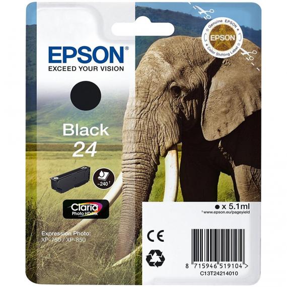 ORIGINALE EPSON T2421 NERA C13T24214012 PER EPSON XP750 XP850 XP860 XP950 XP55 24 CAPACITA 240 PAGINE 5.1ml