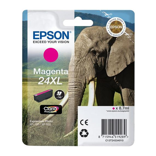 ORIGINALE EPSON T2433 MAGENTA C13T24334012 PER EPSON XP750 XP850 XP860 XP950 XP55 24XL C13T24334010 740 PAGINE 8.7ml