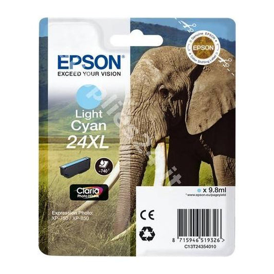 ORIGINALE EPSON T2435 LIGHT CIANO C13T24354012 PER EPSON XP750 XP850 XP860 XP950 XP55 24XL C13T24354010 740 PAGINE 9.8ml