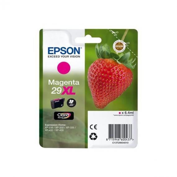 ORIGINALE EPSON T2993XL MAGENTA PER EPSON EXPRESSION HOME XP235 XP332 XP335 XP432 XP435 2993 29XL C13T29934010 CAPACITA 6,4ML