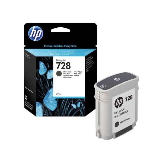 ORIGINALE HP 728 NERO OPACO F9J64A PIGMENT PER HP Designjet T730 ,T830 728 CAPACITA 69ML
