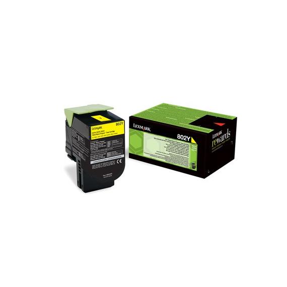 ORIGINALE LEXMARK 802Y GIALLO 80C20Y0 PER LEXMARK CX310N CX310DN CX410DE CX410DTE CX410E CX510 CAPACITA 1.000 PAGINE