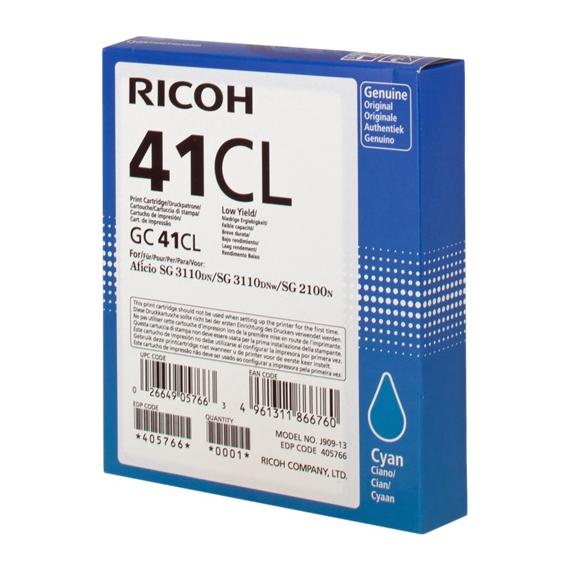 ORIGINALE RICOH GC41CL GEL CIANO 405766 PER RICOH Aficio SG 3110DN SG 3100SNW 3110SFNW SG2100N 7100DN GC-41CL 600 PAGINE