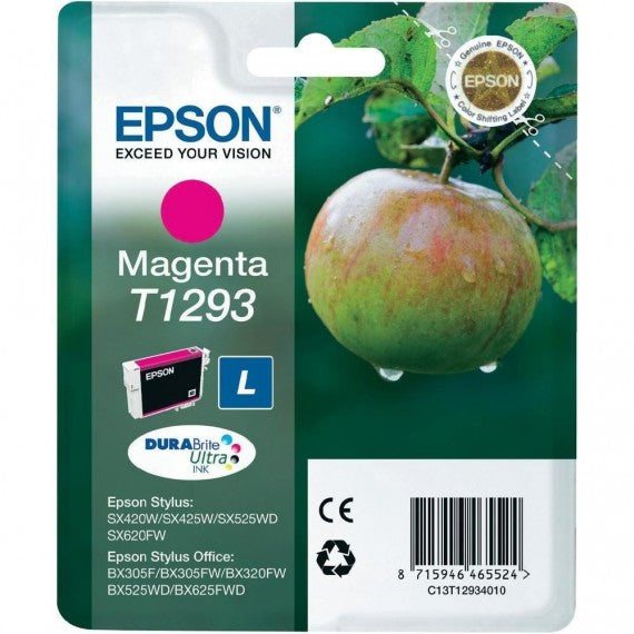 ORIGINALE T1293 MAGENTA CARTUCCIA ORIGINALE PER EPSON SX420 525WD 620FW BX320 C13T12934012 CAPACITA 7ML