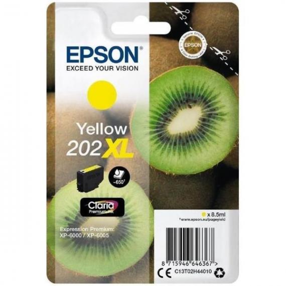 ORIGINALE T202XL GIALLO C13T02H44010 CARTUCCIA PER EPSON Expression Premium XP-6000,6005,6100,6105 CAPACITA 8,5ML 650 PAGINE