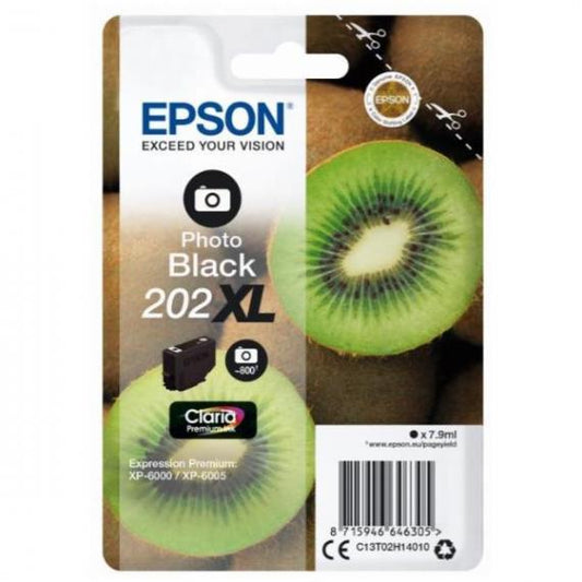 ORIGINALE T202XL NERO PHOTO C13T02H14010 CARTUCCIA PER EPSON Expression XP-6000,6005,6100,6105 CAPACITA 7,9ML 800 PAGINE