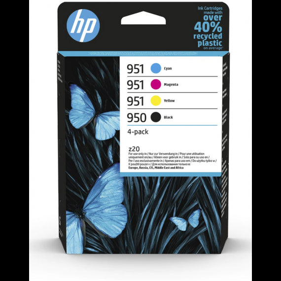 PACK ORIGINALE HP 950 951 6ZC65AE PER HP PRO8100 PRO8600E PRO8600PLUS 4 CARTUCCE HP 950BK 951C 951M 951Y