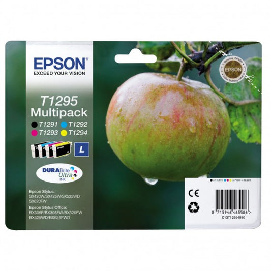 PACK ORIGINALE T1295 CARTUCCIA PER EPSON SX420 525WD 620FW BX320 C13T12954012 T1291+T1292+T1293+T1294
