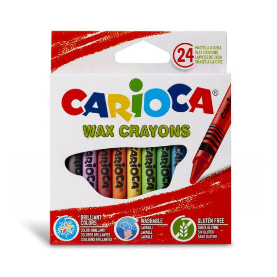 Pastelli a cera Carioca Wax Crayons punta 8 mm - conf. da 12 colori assortiti - 42365