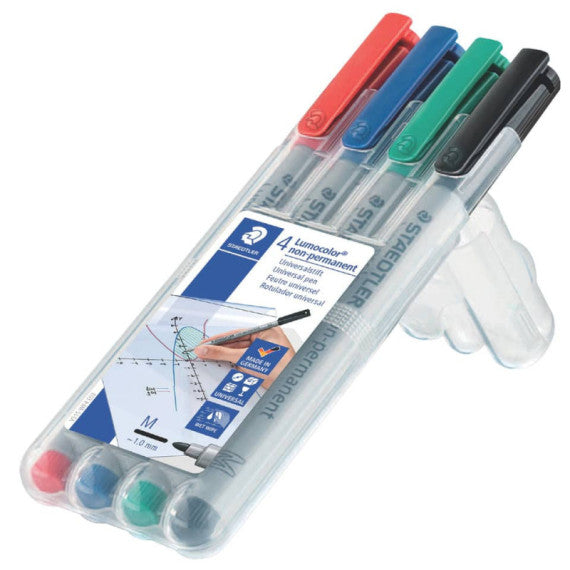 Penna a punta sintetica Staedtler Lumocolor® non-permanent 315 M 1 mm assortiti Conf. 4 pezzi - 315 WP4
