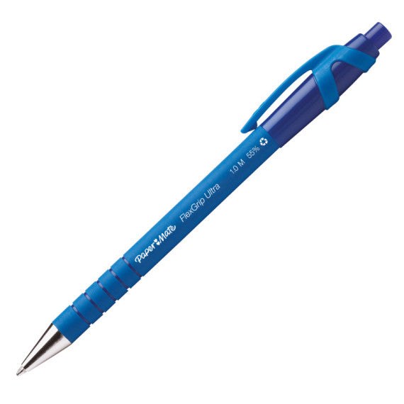 Penna a sfera a scatto Flexgrip Ultra - punta 1,0mm - blu - Papermate - conf. 30+6 pezzi