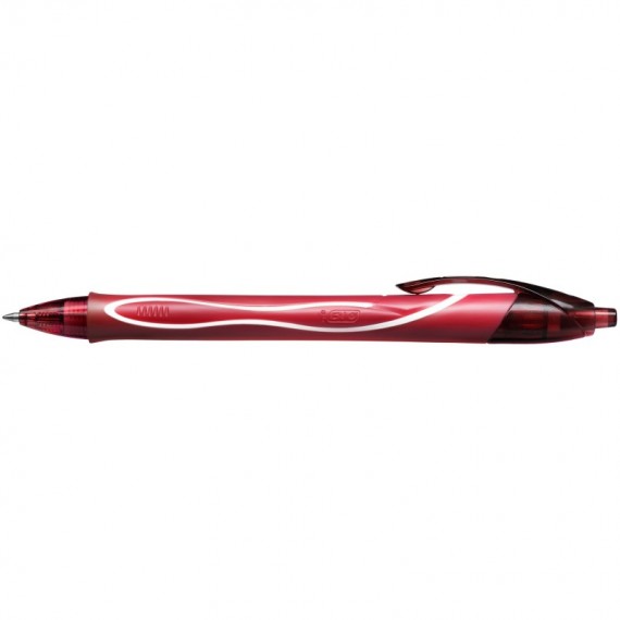Penna a sfera a scatto Gelocity Quick Dry - punta 0,7mm - rosso - Bic - conf. 12 pezzi