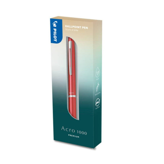 Penna a sfera a scatto Pilot Acroball 1000 1 mm colore rosa in confezione regalo - 011254