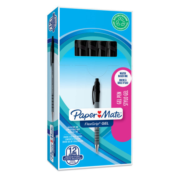Penna a sfera Flexgrip Gel - punta 0,7 mm - nero - Papermate