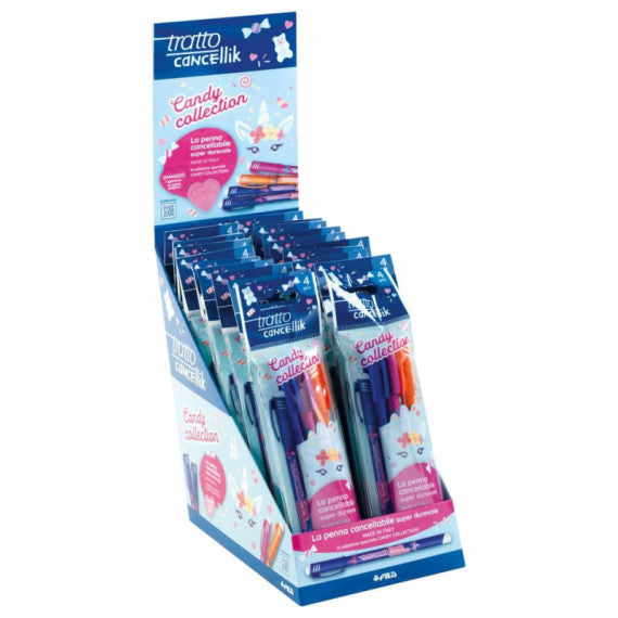Penna a sfera Tratto Cancellik Candy Collection - conf. 4 pz - cancellabile F042302