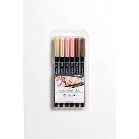 Pennarelli AQUA BRUSH DUO Set 6 pennarelli confezione appendibile Lyra colori skin tones - L6521062