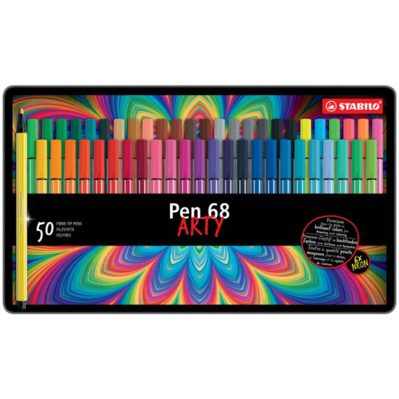 Pennarelli Stabilo Pen 68 1 mm scatola di metallo assortiti Conf. 50 pezzi - 6850-6