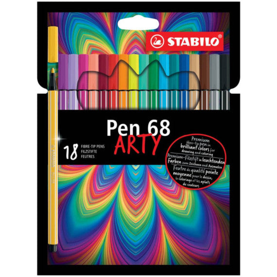 Pennarelli Stabilo Pen 68 arty - tratto 1 mm - colori assortiti - Conf. 18 pezzi - 6818-1-20