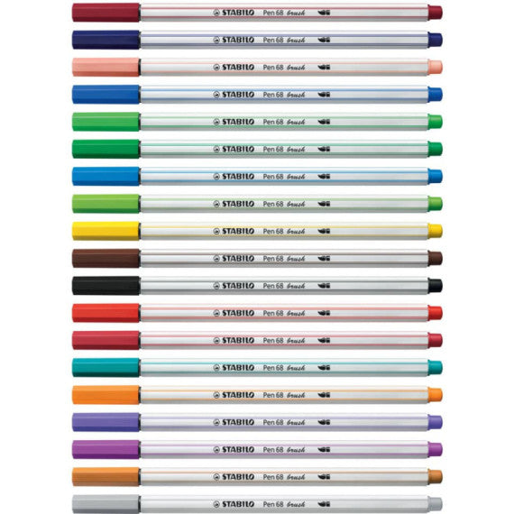 Pennarello Stabilo Pen 68 brush - punta a pennello - M 1 mm blu turchese 568/51