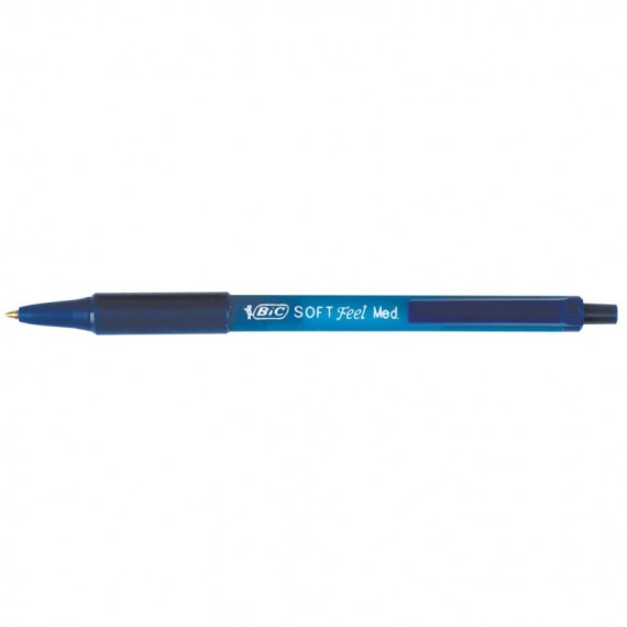 Penne a sfera a scatto Soft Feel - punta 1,0mm - blu - Bic - conf. 12 pezzi