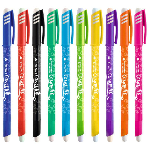Penne a sfera cancellabili TRATTO Cancellik 1 mm assortiti Conf. 50 pezzi - 826500