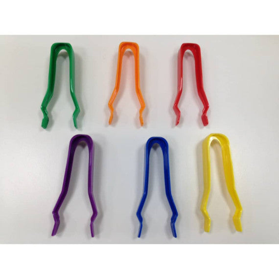 Pinzette jumbo Commotion TickiT per bambini - conf. 12 pz - 6 colori assortiti - 75088