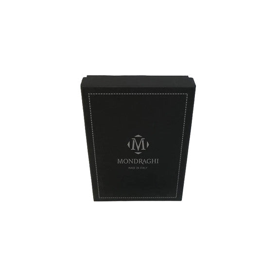 Porta tessere Mondraghi SAFFIANO TEAK,mini wallet in pelle con protezione RFID,fino a 9 tessere + banconote Made in Italy