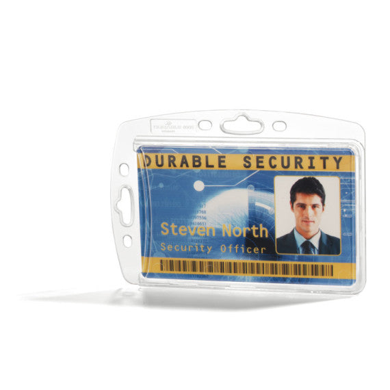 Portabadge rigido - 5,4 x 8,7 cm - trasparente - Durable - conf. 10 pezzi
