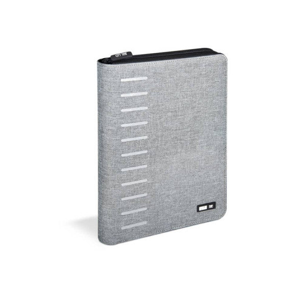 Portablocco City Time A4 in tessuto tecnico - 26x34 cm - grigio - 61727